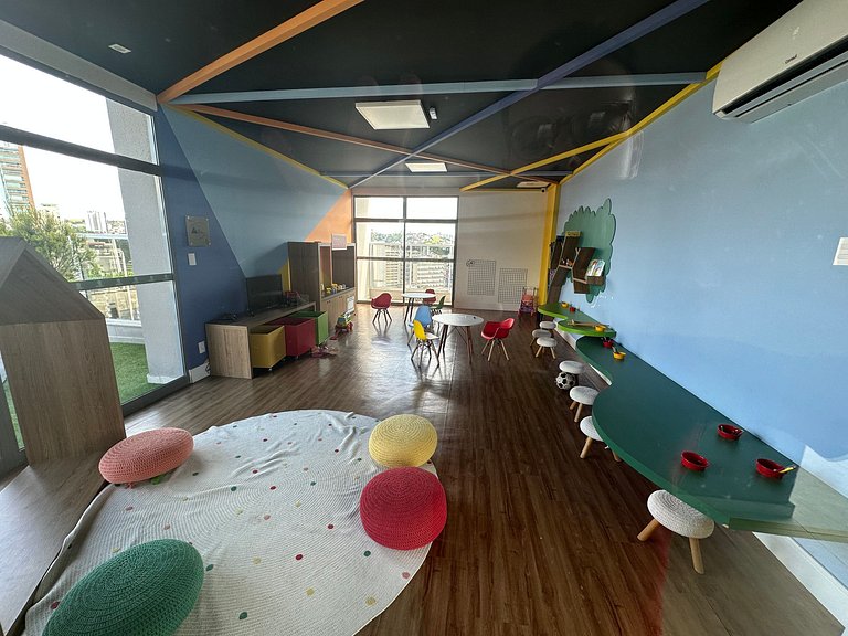 Studio Confortável Piscina Academia -aceita bebê