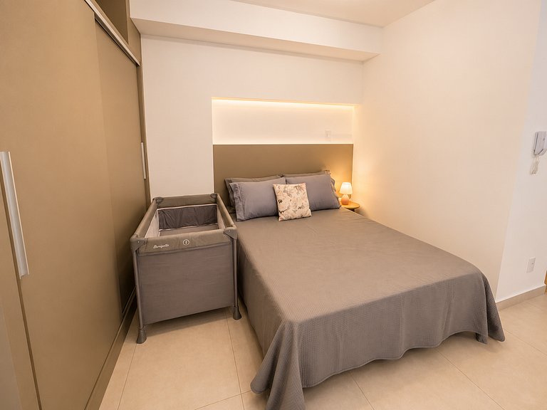 Studio Confortável Piscina Academia -aceita bebê