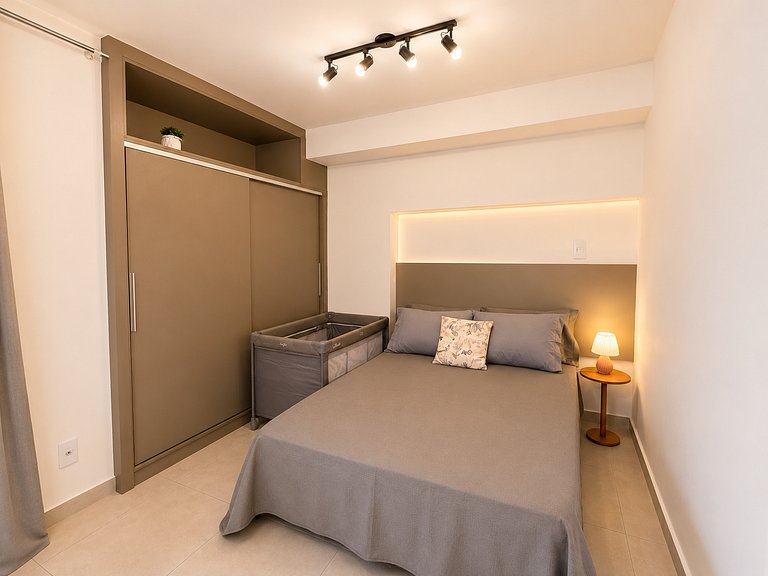 Studio Confortável Piscina Academia -aceita bebê