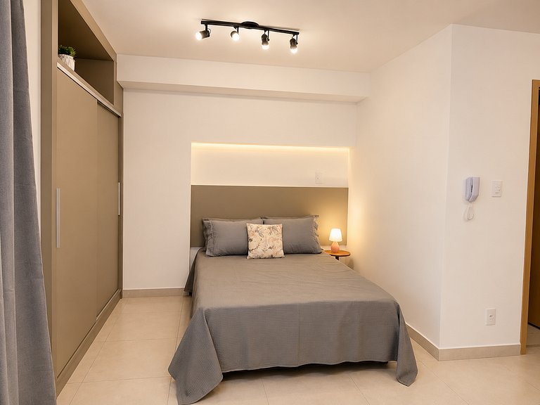 Studio Confortável Piscina Academia -aceita bebê
