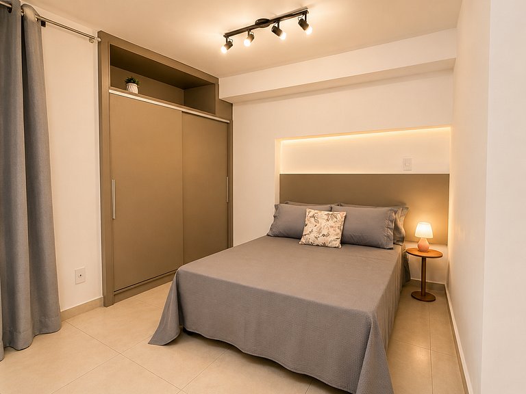 Studio Confortável Piscina Academia -aceita bebê
