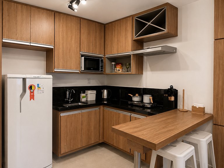 Studio Confortável Piscina Academia -aceita bebê