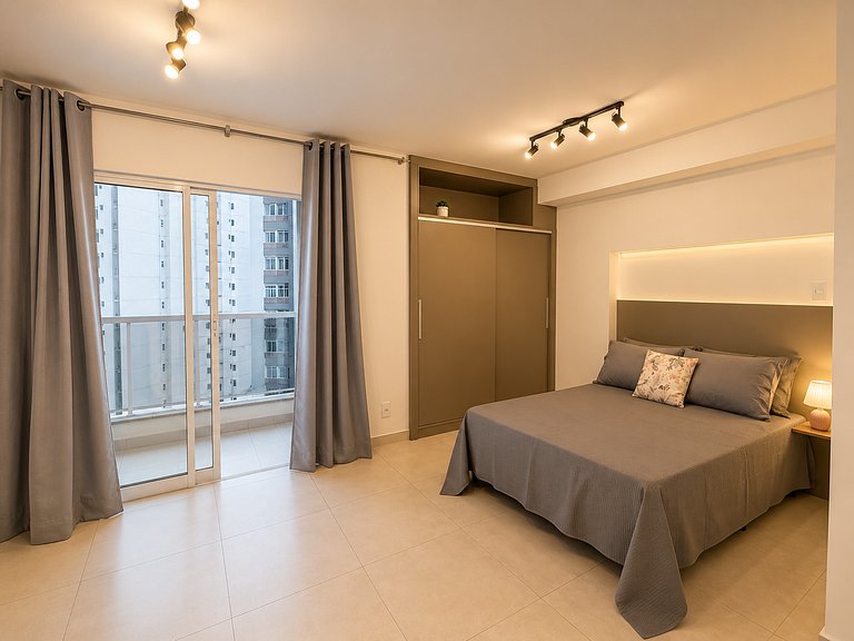 Studio Confortável Piscina Academia -aceita bebê